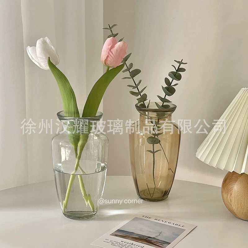 Скандинавская креативная стеклянная ваза прозрачная гидропонная зеленая растительная ваза стеклянная ваза