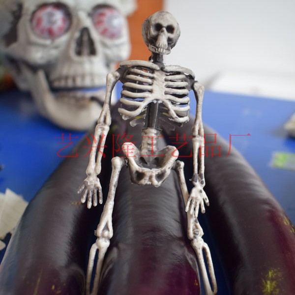 Mini esqueleto 15cm esqueleto pequeño Halloween casa embrujada bar sala secretos oficina de tatuajes decoraciones de escritorio