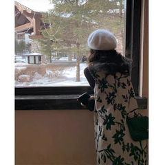 新中式复古提花水墨连衣裙女秋冬2025年新款设计感气质无袖背心裙