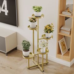 軽くて豪華な室内の屋外の花棚の家庭用の客間のベランダの鉄芸の植木鉢の棚の多鉢の多層の植物の棚の展示棚