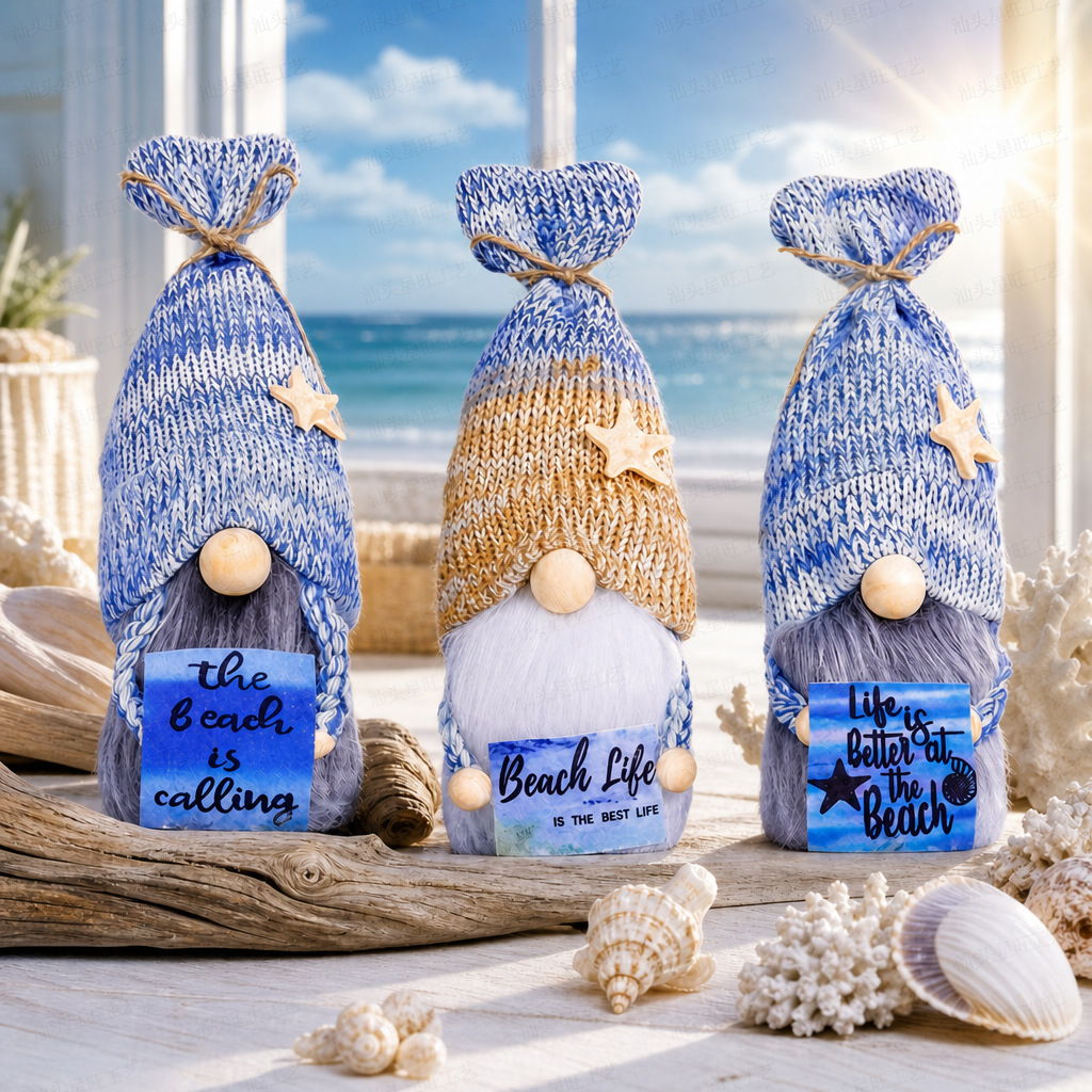 Ocean Festival lindo muñeca sin rostro muñeca de punto muñeca estrella de mar Rudolf Goblin muñeca Decoración