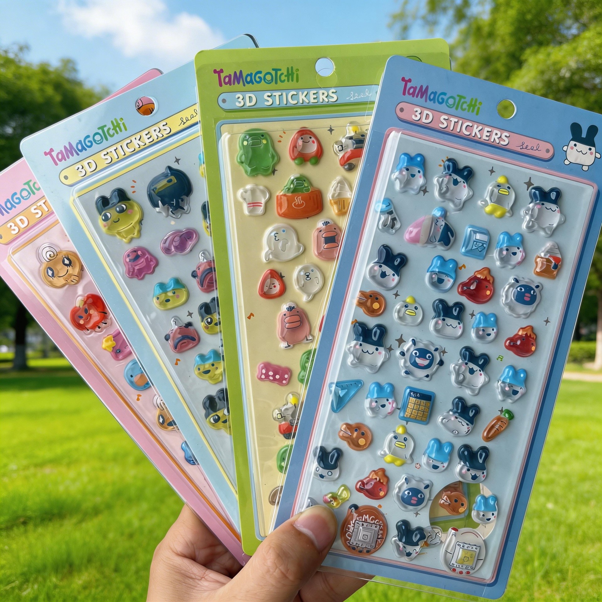 Three dimensional cartoon transparent sticker