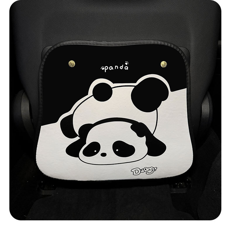 Car Seat Back Anti-Kick Pad for Women Cute Cartoon Panda Car Leather Seat Back Anti-Fouling Pad Cartoon Protective Pad
