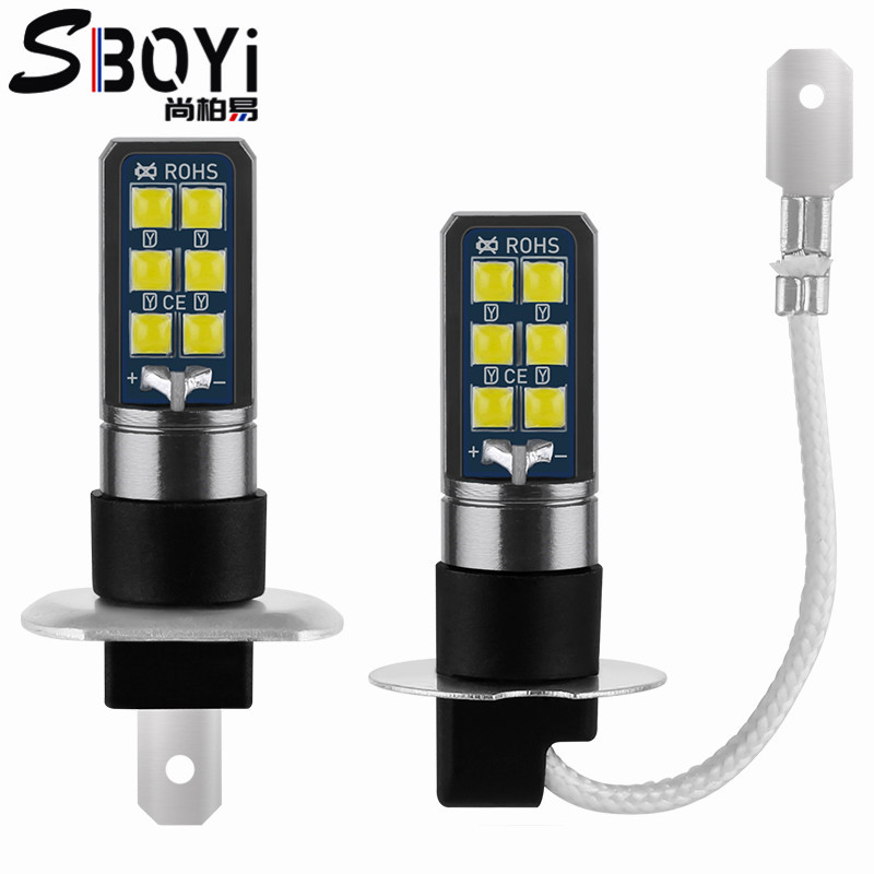 Car Mist Light H1 H3 3030 12SMD LED Light Decoding Front Fog Light…