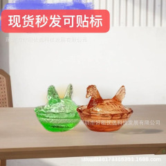 国境を越えた新しい樹脂クリエイティブ工芸品ミニガラスの巣の鶏イースターギフト