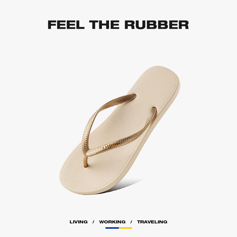 Beach flip-flops women's high-end 2024 summer new non-slip fashion Internet famous toe flip-flops