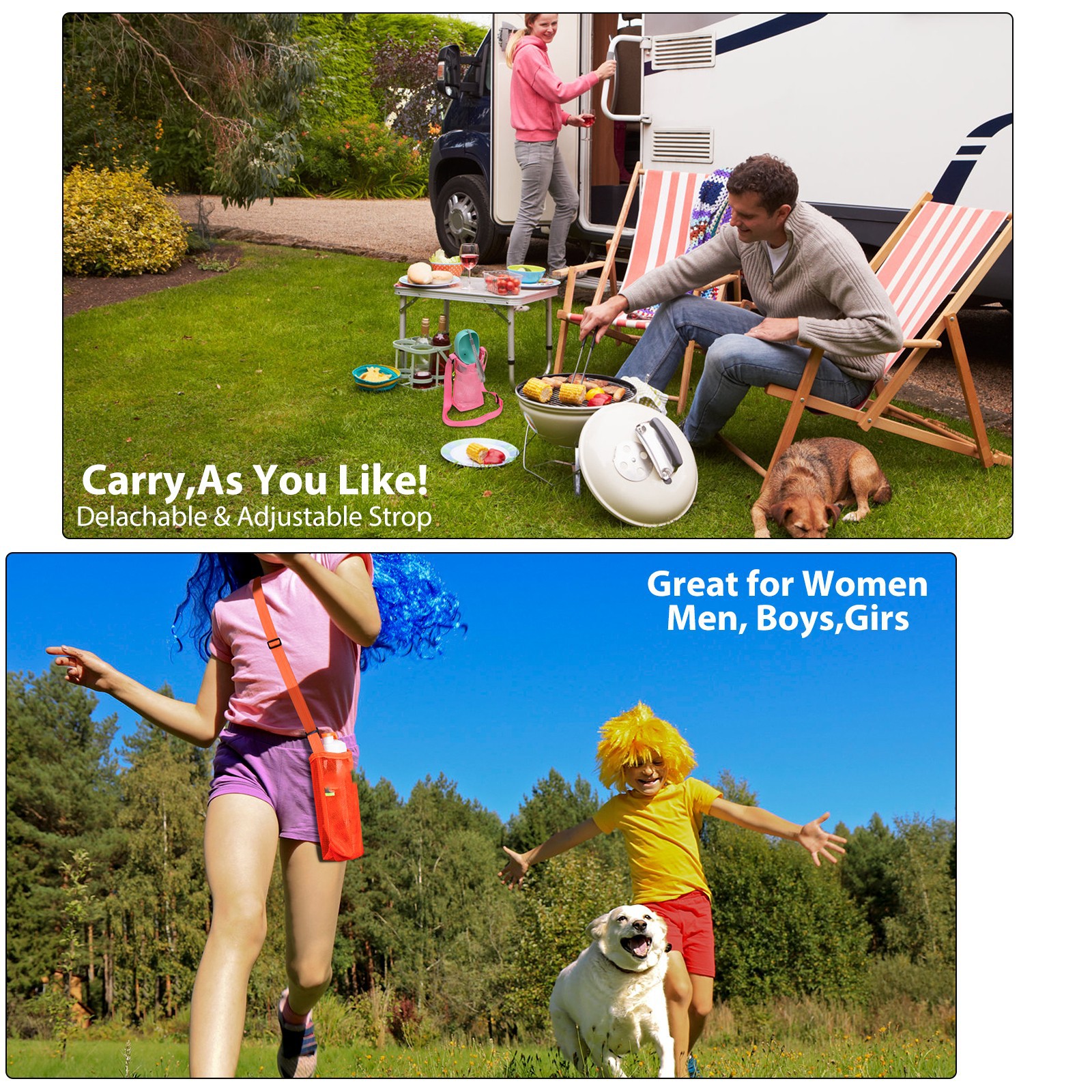 Transfronterizo deportes al aire libre taza de agua bolsa de hombro de los niños termo taza cubierta de malla crossbody portátil leche té hervidor de agua bolsa Universal