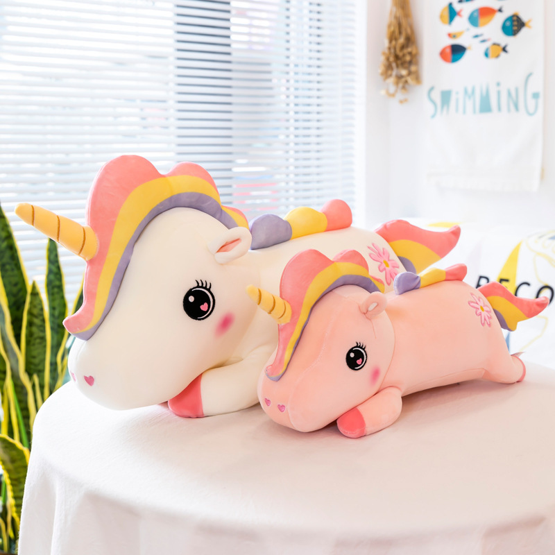 Invierno al por mayor nuevo juguete de peluche creativo Arco Iris unicornio muñeca niñas regalo Navidad almohada