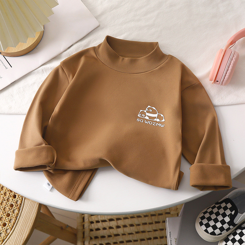 Los niños de media cuello alto de terciopelo camisa de fondo superior de invierno niños y niñas desgaste interior caliente primavera y otoño ropa media y grande ropa interior para niños image 8