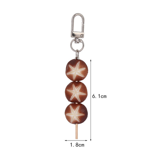 Simulated Oden mushroom string keychain, simulated mushroom model ornaments, fun food door buckle hangings wholesale
