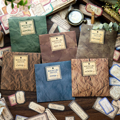 Yanji Sticker Pack, Wrinkled Memories Series, Vintage Label Pocket Decorative Material Stickers, 40 pieces, 6 options