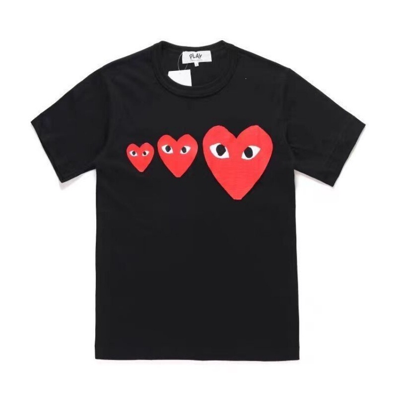 Popular Trendy Brand Play Japanese Style Large Heart Short-Sleeve T-Shirt for Men and Women, High-Quality 200g Pure Cotton Short-Sleeve T-Shirt for Couples Popular Trendy Brand Play Japanese Style Large Heart Short-Sleeve T-Shirt for Men and Women, High-Quality 200g Pure Cotton Short-Sleeve T-Shirt for Couples