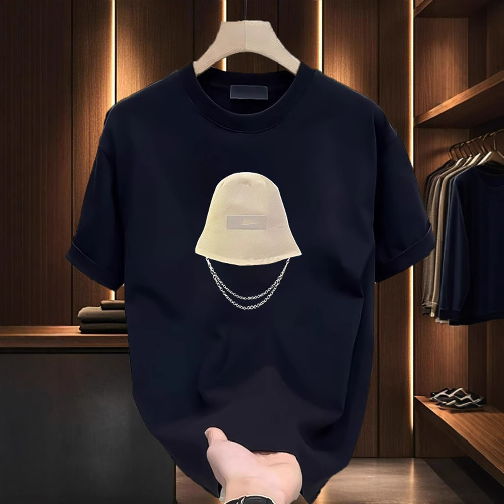 Men's Cotton T-Shirt Short Sleeve Loose Fit Summer Casual White Black Basic Tee Youth American Style Round Neck Top_voghion.com