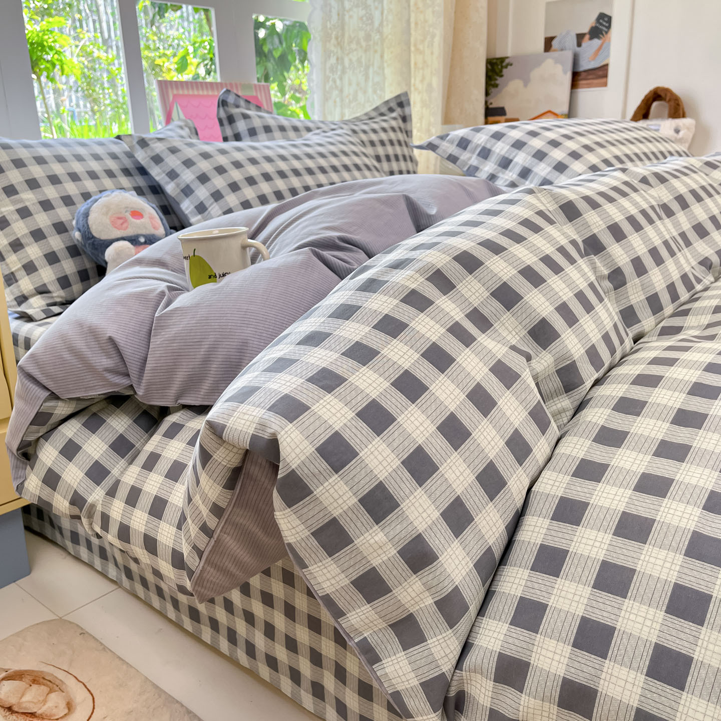 ins cubierta de edredón de algodón 150x200x230 cubierta de edredón de algodón 1m5 conjunto de edredón de cuatro piezas