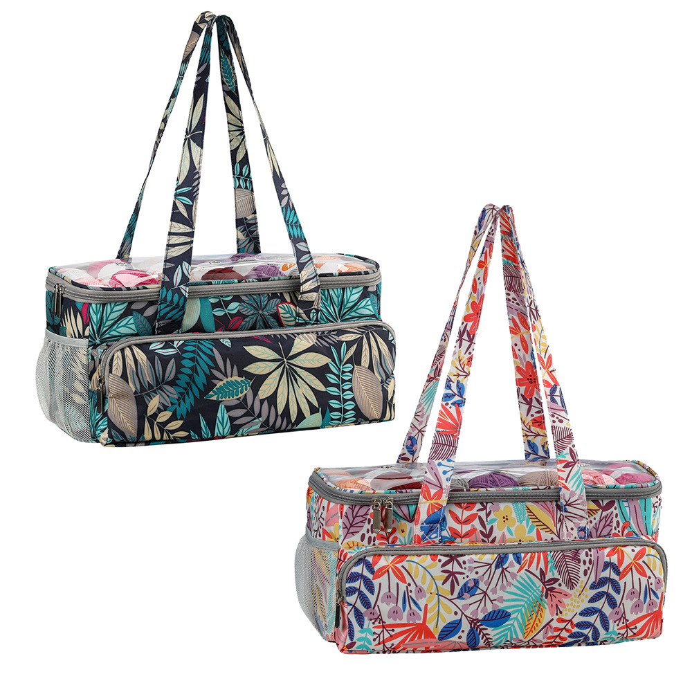 Cruz-frontera exclusiva 600D Oxford tela azul hojas con correa de hombro bolsa de almacenamiento de lana bolsa cuadrada fabricante EB043