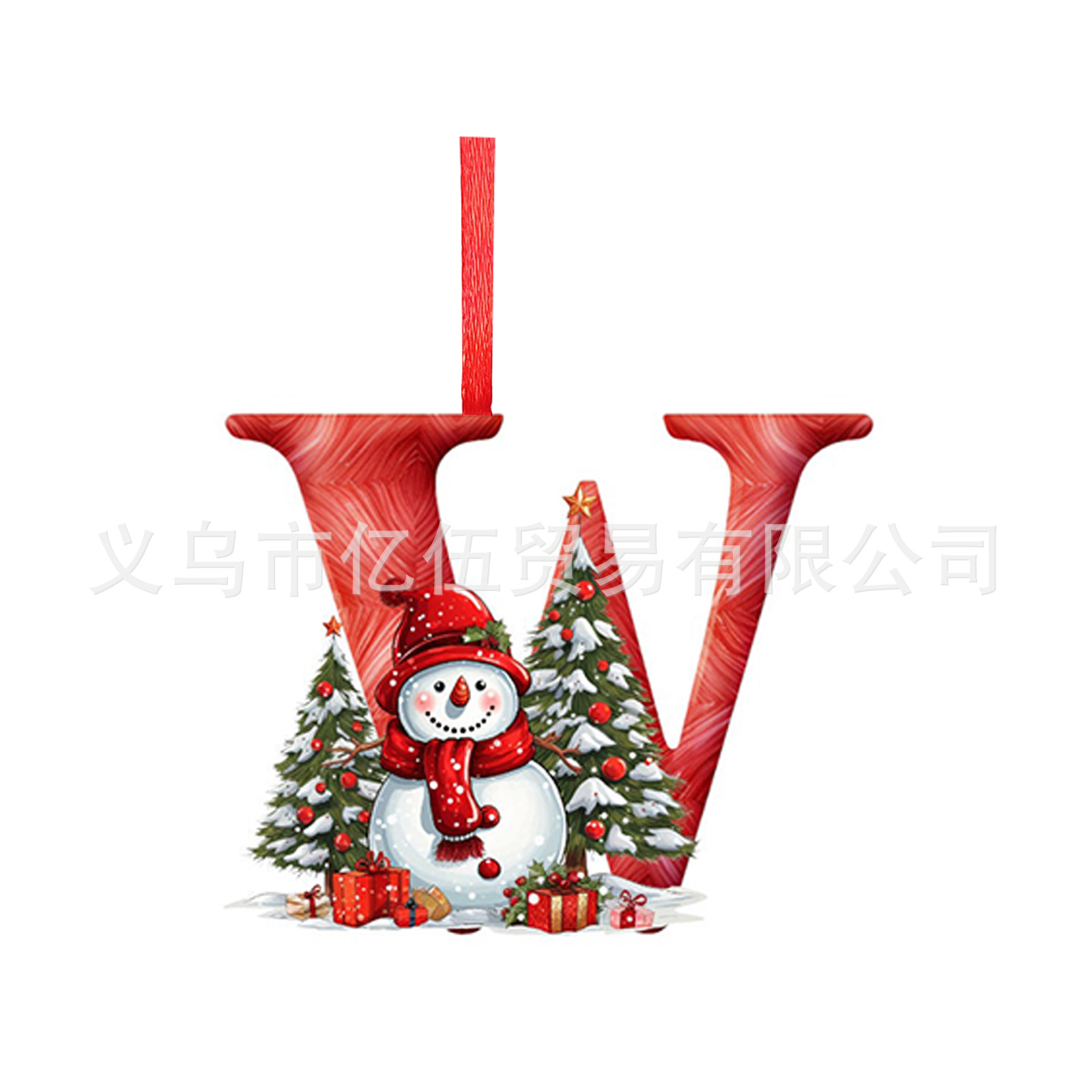 Nuevos productos transfronterizos 26 letras muñeco de nieve bebé colgante de Navidad acrílico plano árbol de Navidad decoración para el hogar colgante image 28