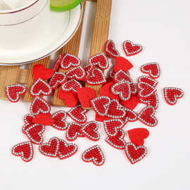 新款爱心烫钻布贴diy饰品配件服装辅料发饰头饰手工材料配饰批发