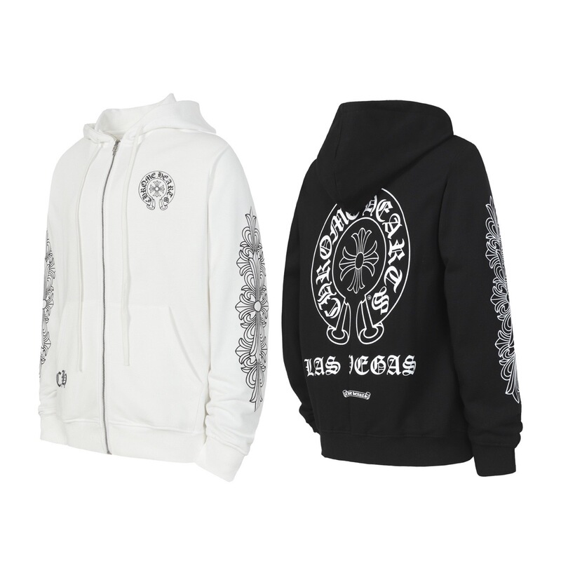 Authentic Chrome Hearts Men's and Women's Classic Trendy Brand Hooded Zip-Up Sweatshirt Wholesale Authentic Chrome Hearts Men's and Women's Classic Trendy Brand Hooded Zip-Up Sweatshirt Wholesale