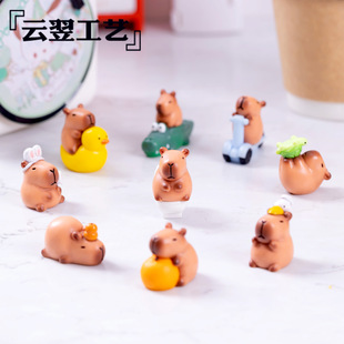 Cute Capibara Capybara Hand Model Resin Crafts Gardening Moss Micro Landscape Decoration Small Ornaments