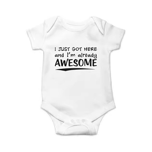 Amazon Cross-border SublimationDIY Summer Baby Short-sleeve Bodysuit Newborn Thin Climbing Suit