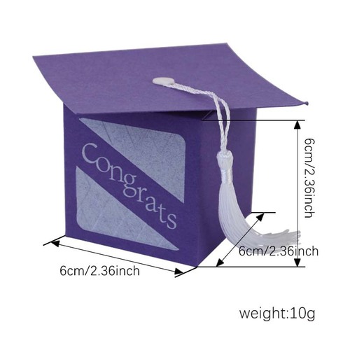 European-style new graduate season candy box, embossed concave craft graduation cap candy box, party return gift box wholesale