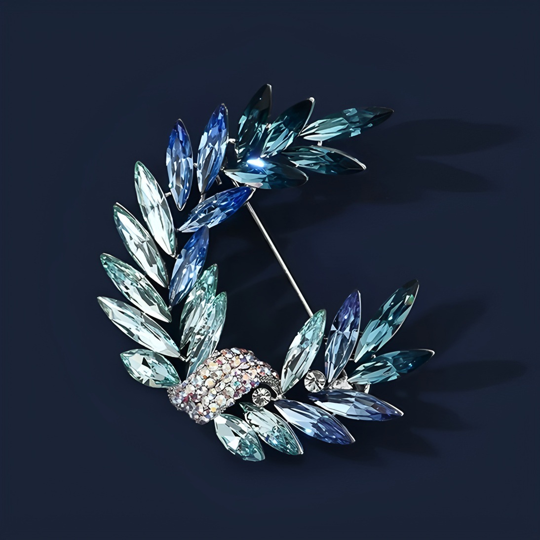 Luxurious and Elegant Crystal Wheat Ear Brooch, High-End Women's Exquisite Corsage, Retro High-End Suit Coat Accessories Pin