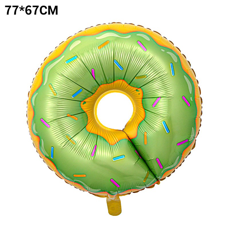 Nuevos globos de aluminio con forma de donut, hamburguesa, pizza, palomitas de maíz, helado, artículos de decoración para cumpleaños infantiles, globos. image 17