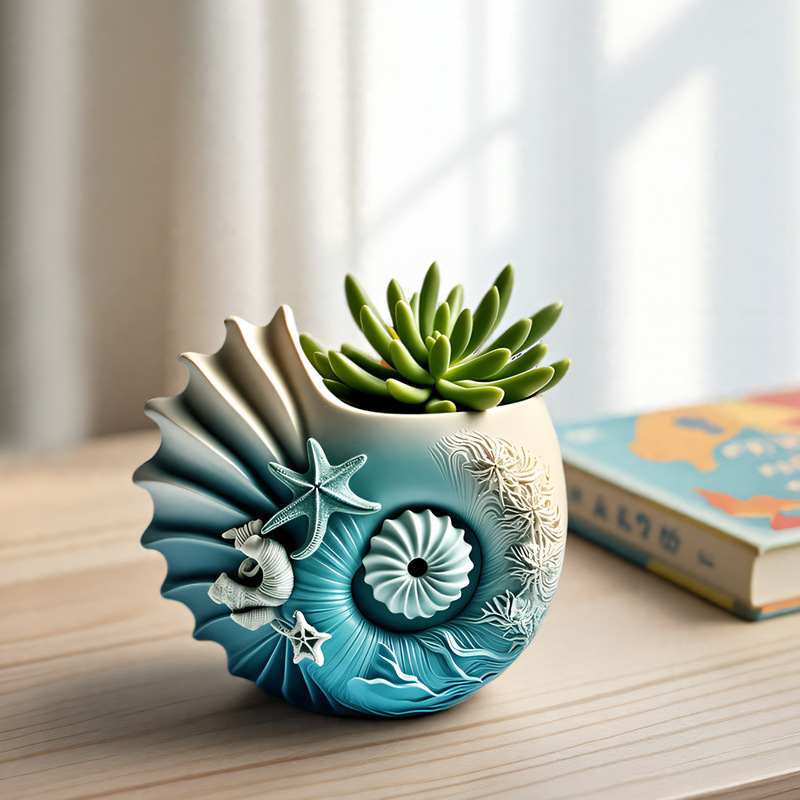 Lexin Conch アロマセラピー石膏キャンドルカップデスクトップ植木鉢装飾品オーシャン缶石膏容器クロスボーダーホットセール|undefined