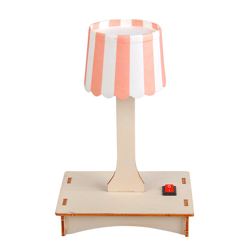 Cross-border Science Experiment Assembled Table Lamp Wooden Handmade DIY Wooden Puzzle stem Educational Teaching Aids