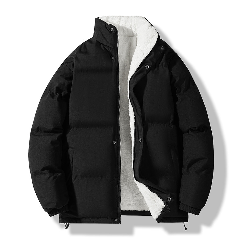 Invierno cordero ropa de pan nuevo hombre suelto grueso chaqueta grande pareja de algodón cálido de lana al por mayor