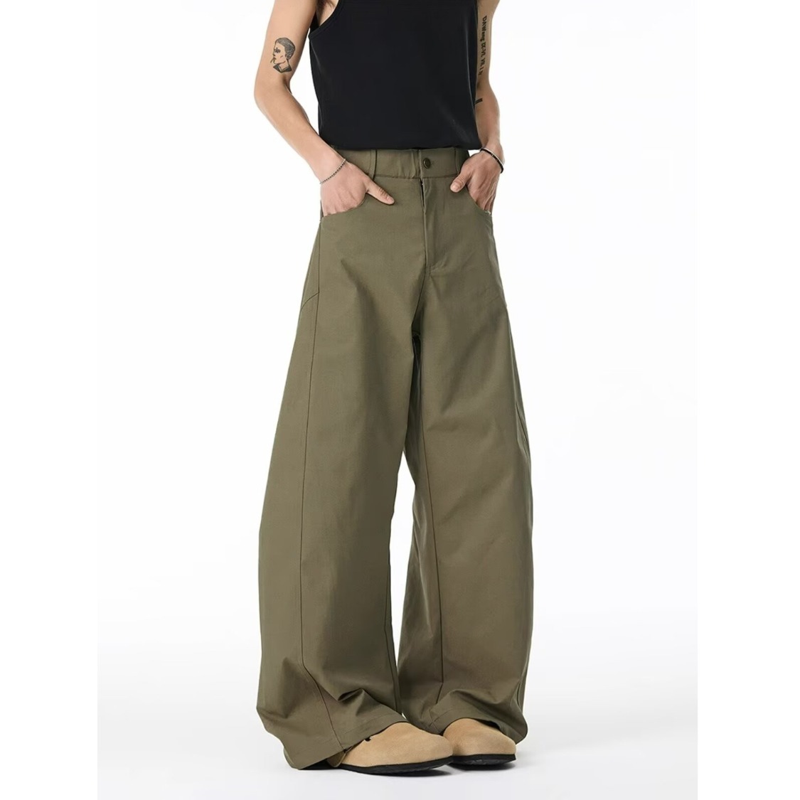 Men's Cleanfit Scimitar Pants Men's Autum Thin Quick-Drying Ice Silk Loose Casual Wide-Leg Pants