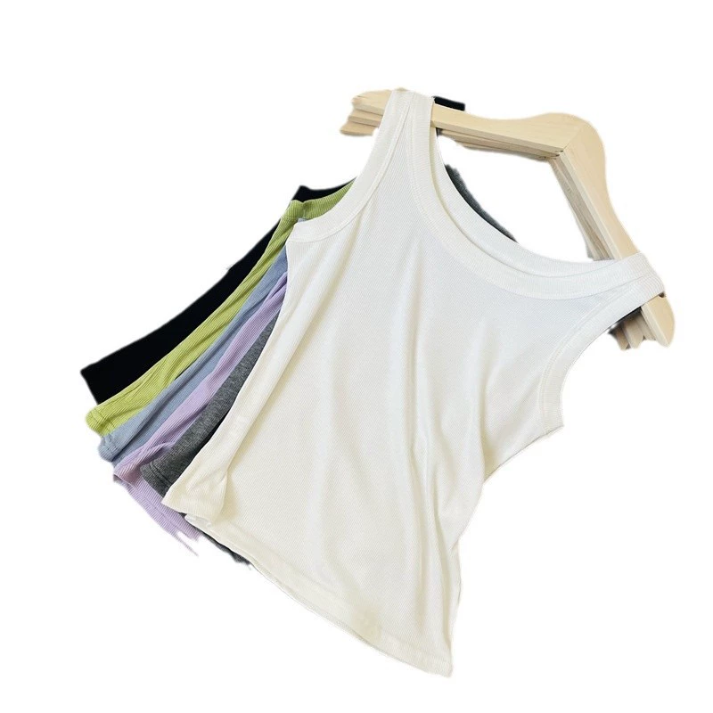 Summer thin knitted vest sleevless with a round collar, Chanel style