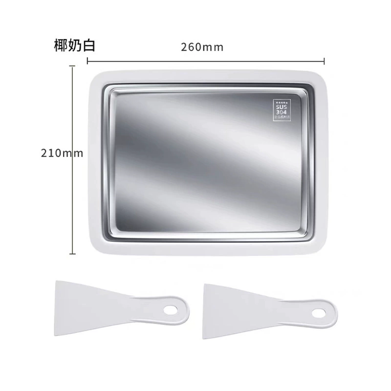 Mini Fried Ice Cream Pan, Small Square Metal Tray for DIY Frozen Fruit & Ice Cream, 19.3×15.4×8.9 cm