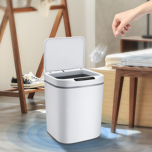 Smart Waste Bin for Living Room Bedroom Household Sensor Waste Bin Vibration Knock Open Logo Custom Manufacturer Gift
