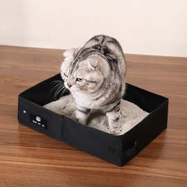 可折叠猫砂盆牛津布便携猫厕所大号防水猫咪车载猫沙盒大号猫咪