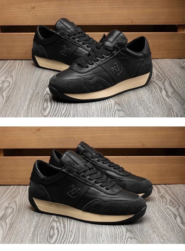 Chaussures de sport décontractées Forrest Gump 2026 pour hommes, semelles épaisses antidérapantes, noires, tendance et polyvalentes._voghion.com