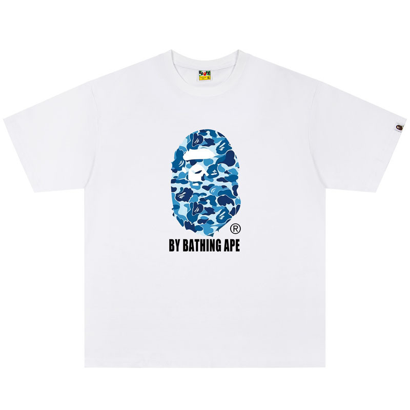 Summer New Trendy Brand Bape Ape Head Pure Cotton Heavyweight Short-Sleeve Student Couple Cartoon Top T-Shirt for Men and Women Summer New Trendy Brand Bape Ape Head Pure Cotton Heavyweight Short-Sleeve Student Couple Cartoon Top T-Shirt for Men and Women