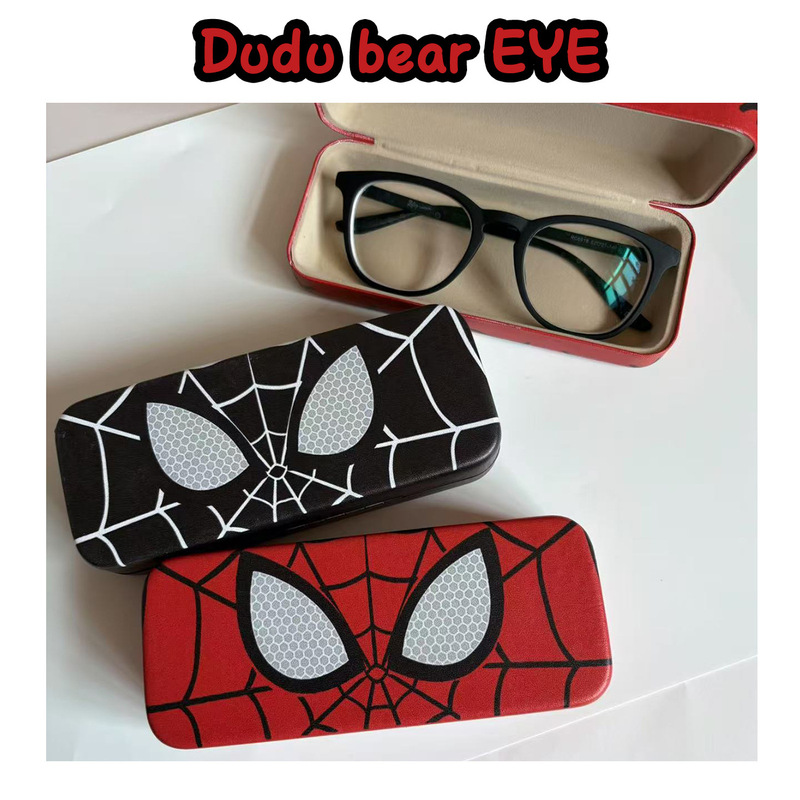 Cartoon Marvel Spider-Man Glasses Case Black and White Portable High-value Portable Myopia Glasses Sunglasses Case Logo