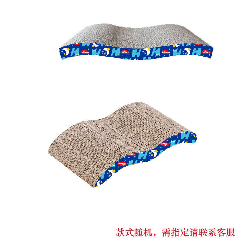 Tablero de agarre para gatos cuidadosamente seleccionado Hawo Pipitao spot al por mayor Plato de garra de pulido de gato de papel corrugado simple tipo M Plato de agarre para gatos resistente al desgaste