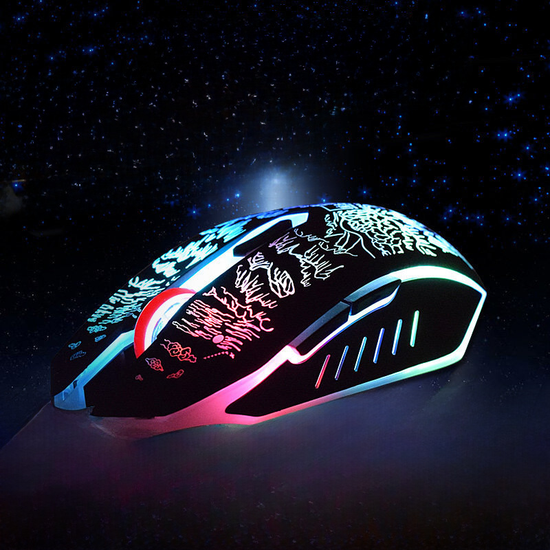 追光豹 T9专业炫彩游戏鼠标 有线USB鼠标 笔记本电脑游戏鼠标代发