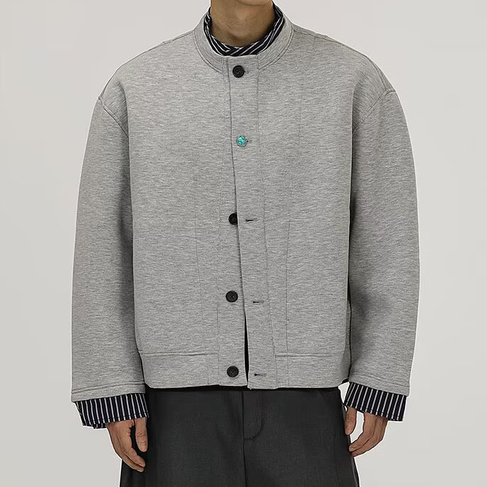 Falsa camisa de dos piezas de suéter masculino a cuadros empalmado primavera y otoño viejo estilo de dinero perezoso cardigán chaqueta de fábrica transfronteriza al por mayor