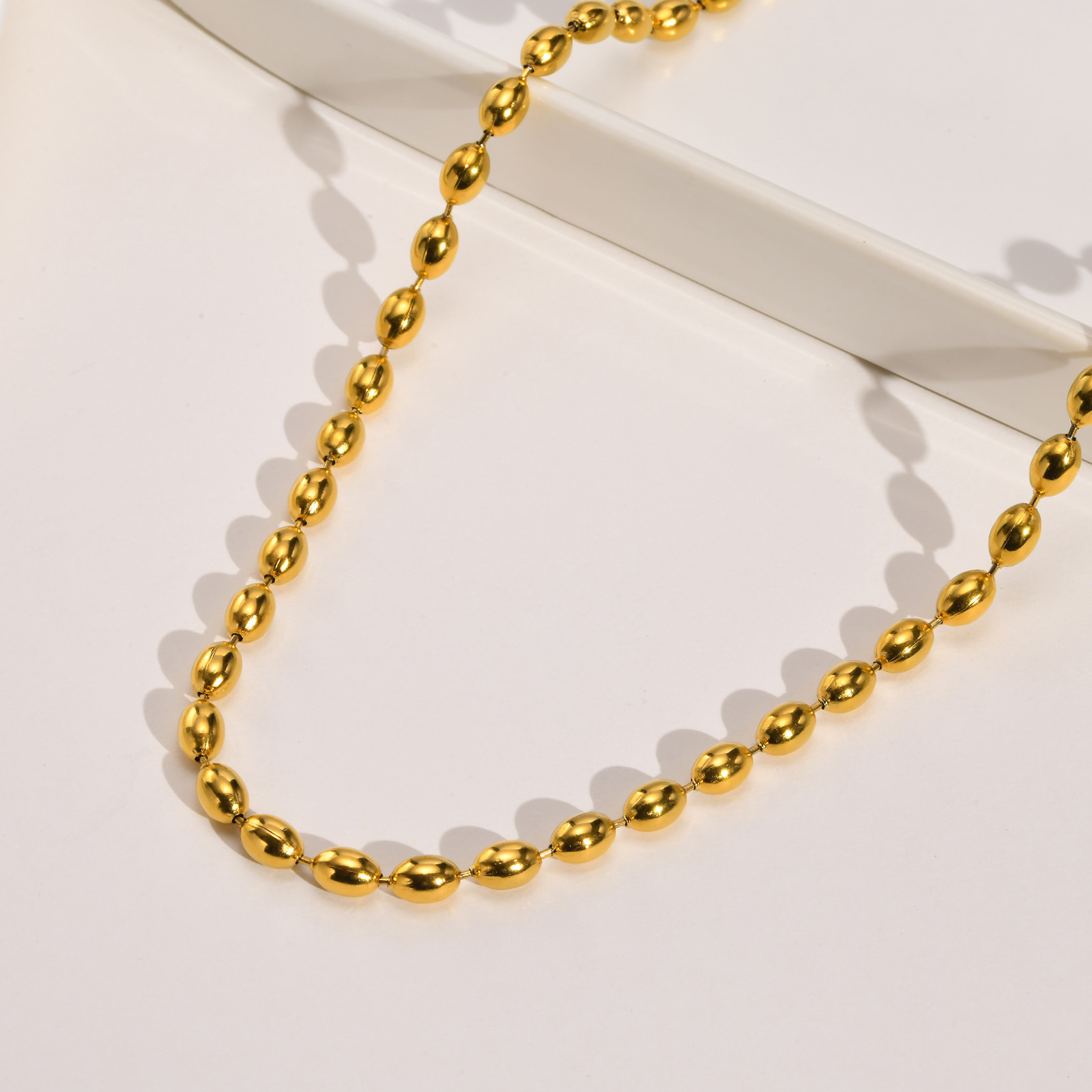 PVD Coated Gold Plating Process Gold Plated Plating Material Wholesale Jewelry Simple Style Geometric 201 Stainless Steel Gold Plated Plating Stainless Steel Necklaces