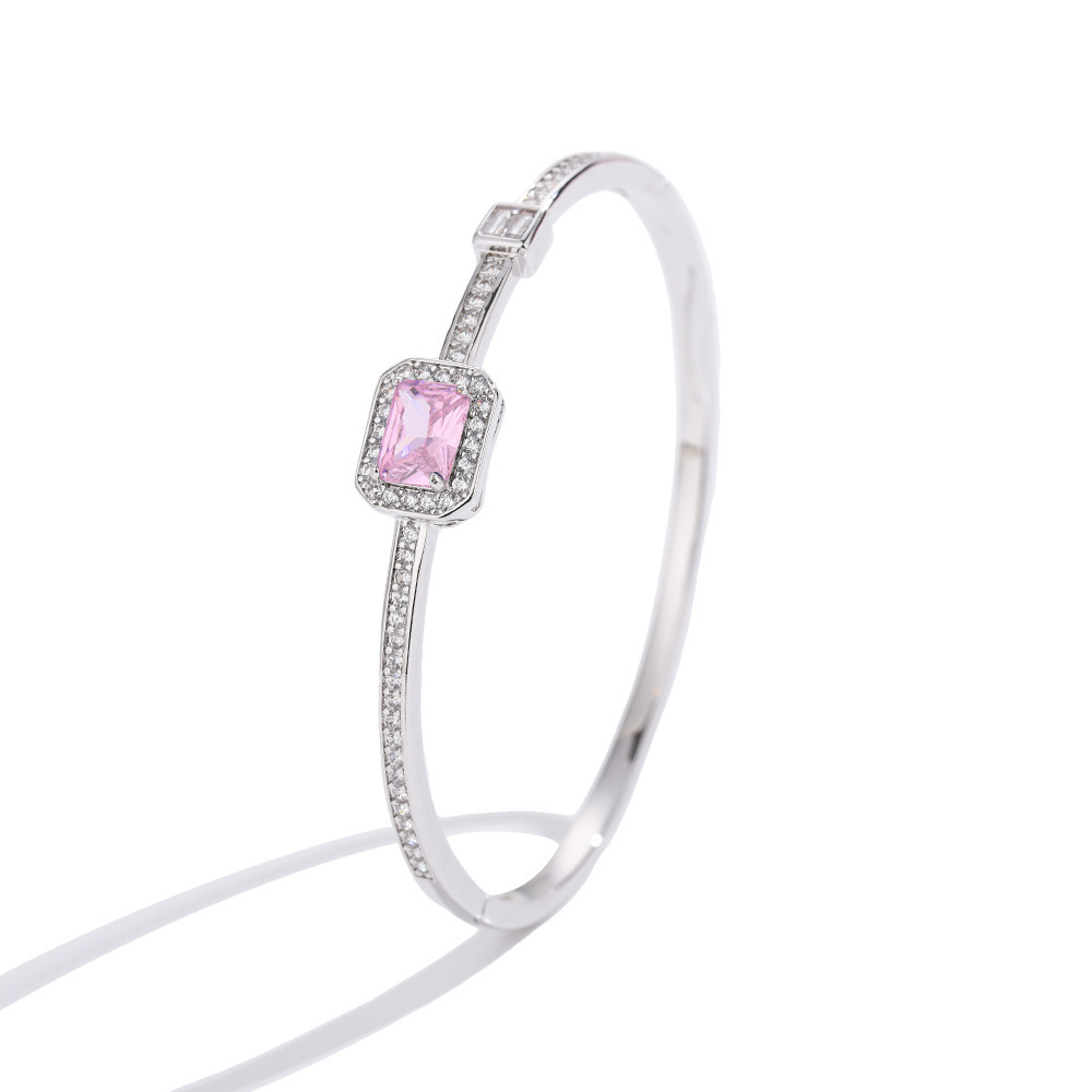 Pulsera de circonio rosa