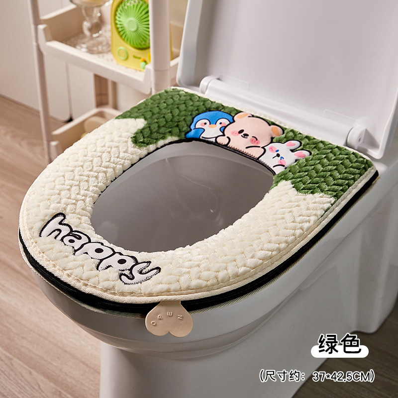 Nuevo cojín de inodoro de peluche engrosado suave invierno hogar cubierta de asiento completo lavadora lavable con mano