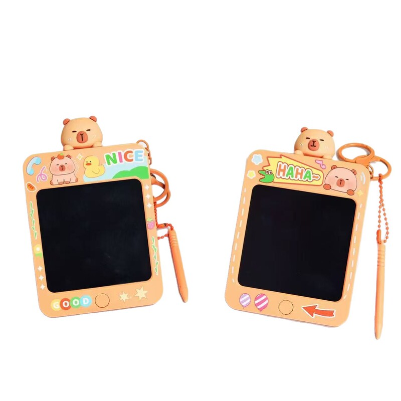 オリジナルカピバラ落書きボードキーホルダー楽しい中型ライティングボードメッセージボードおもちゃバックパックペンダント|undefined