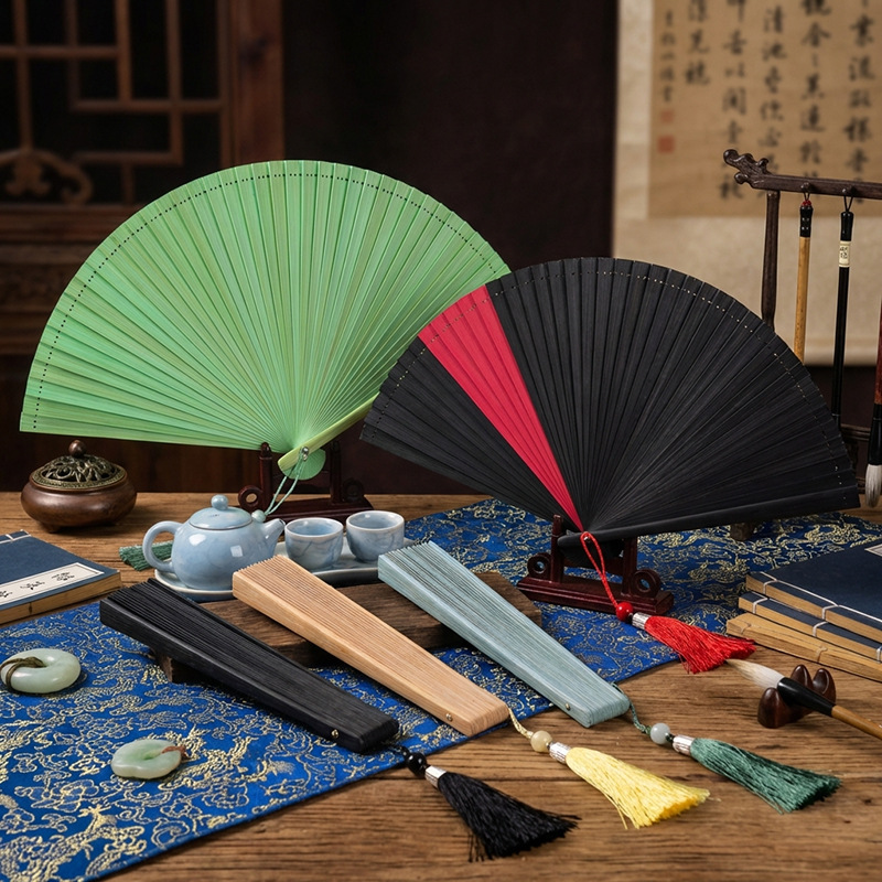 All-Bamboo Women's Folding Fan, Chinese Style, Retro Classic, Compact for Summer, Suitable for Traditional Hanfu and Cheongsam, Dance Fan