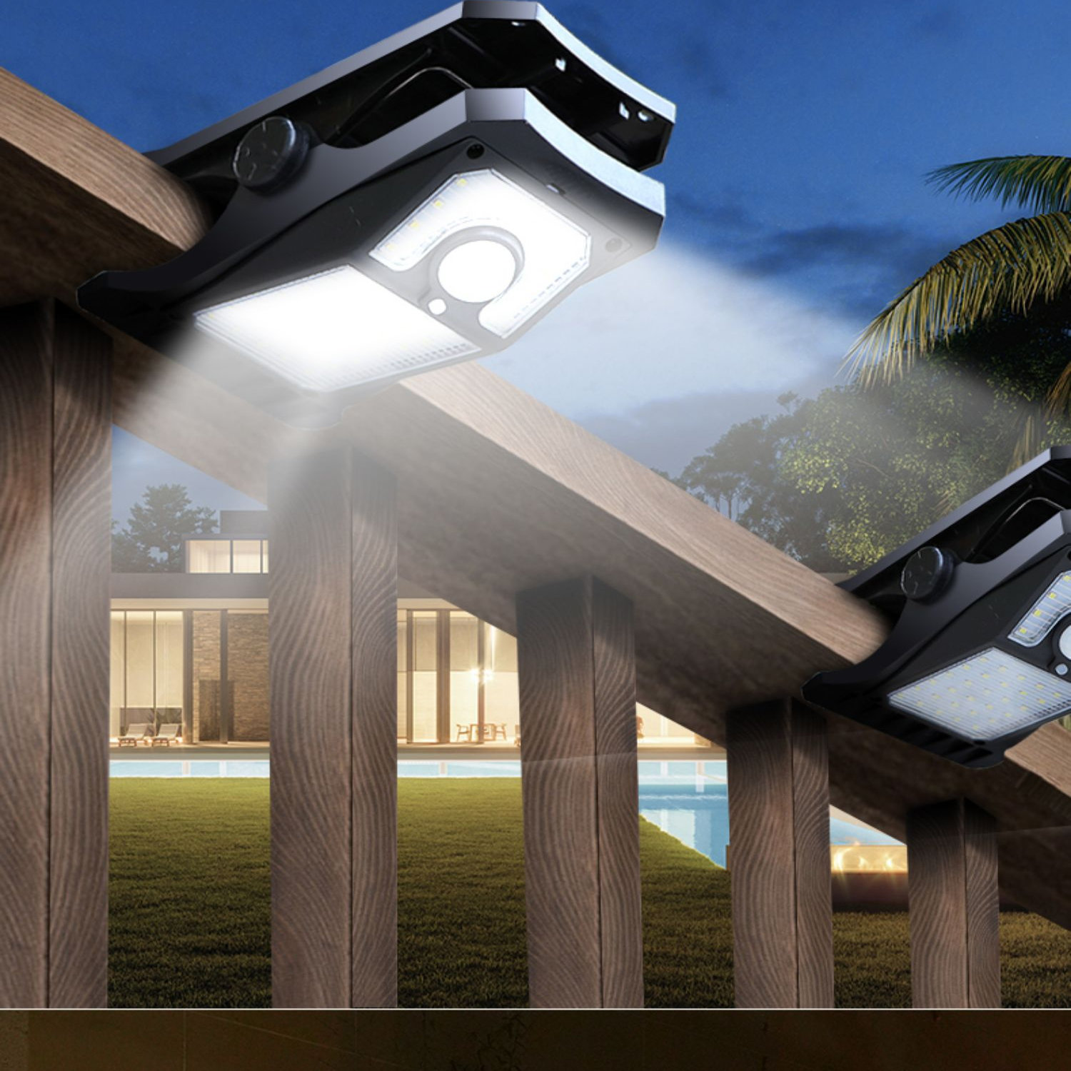 lámpara de clip solar ultra brillante lámpara de pared exterior lámpara de inducción automática lámpara de iluminación doméstica de patio sin agujeros lámpara de calle impermeable