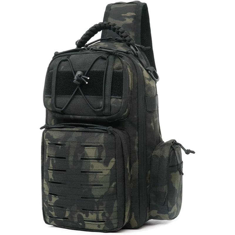 Bolso de pecho bandolera de ciclismo de deportes al aire libre personalizado Bolso de pecho táctico de camuflaje para fanáticos militares para hombres Bolso de hombro casual impermeable