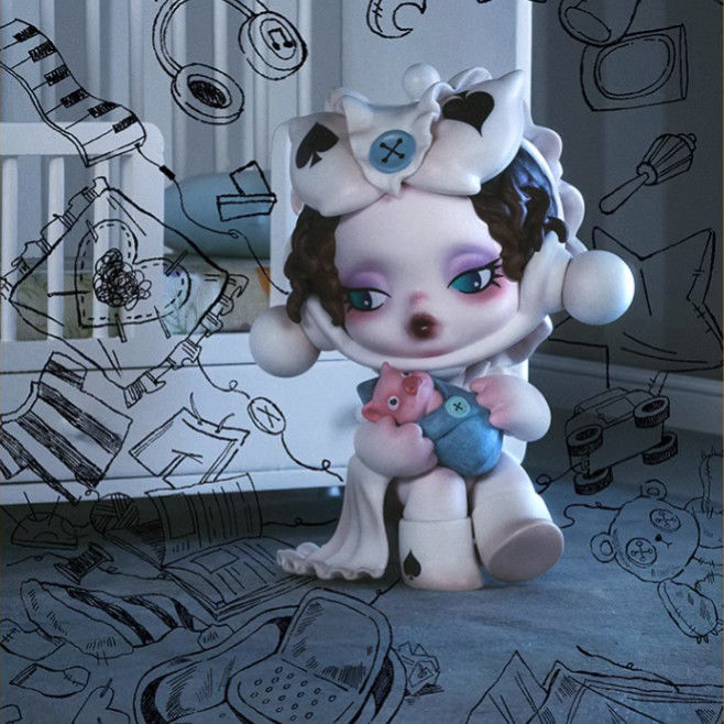 La serie de cajas ciegas de la serie Wonderland de los días laborables manejan a mano el soñador de temperatura skullpanda Trend Motherland Edition