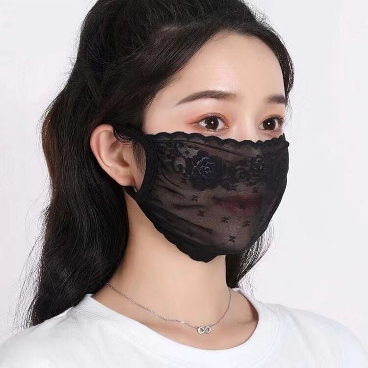 Women's UV-proof lace summer ultra-thin sun-proof dust-proof breathable face mask outdoor hair generation